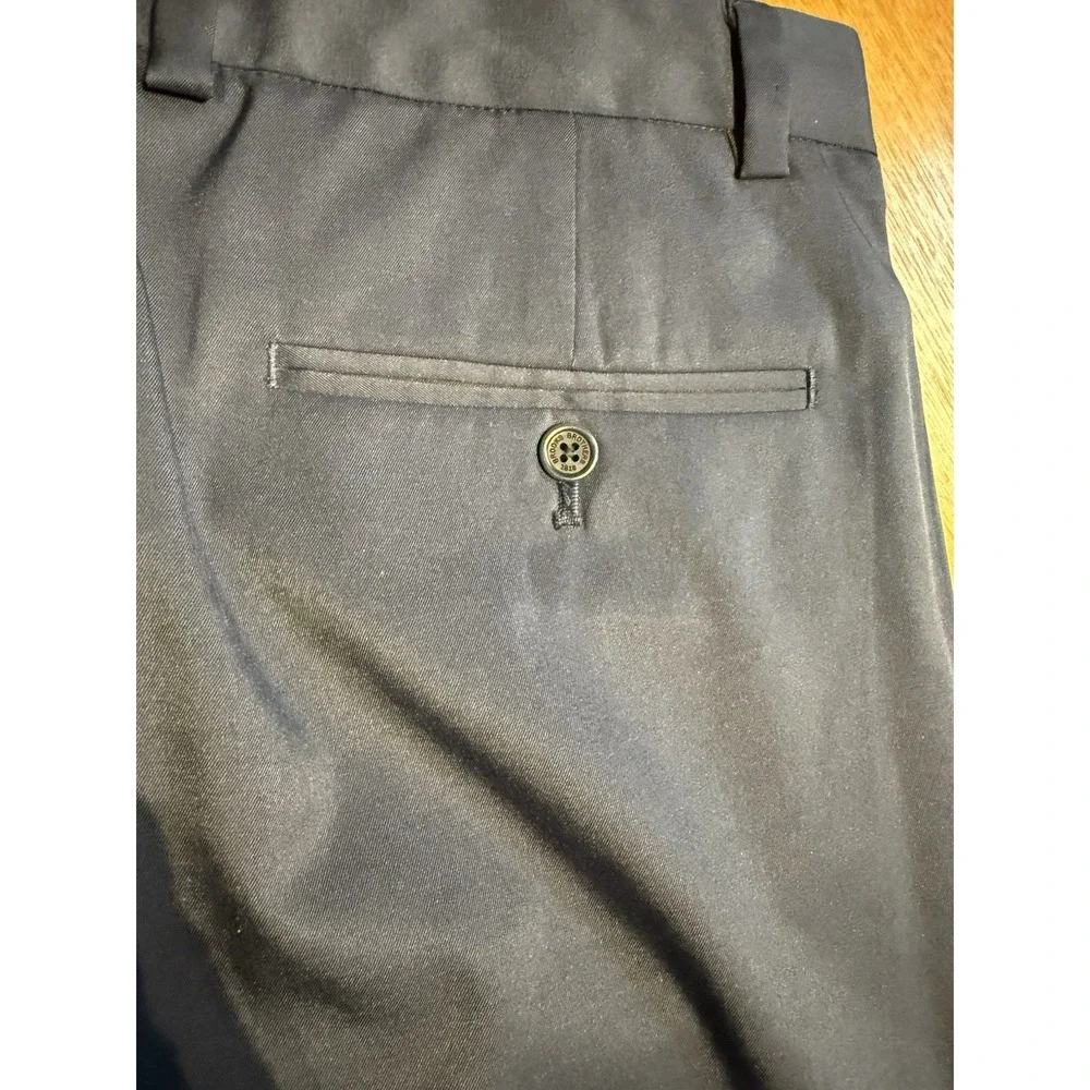 Brooks Brothers Dress Pants 35x30 Navy Stretch Flat Front Golf Mens Performance